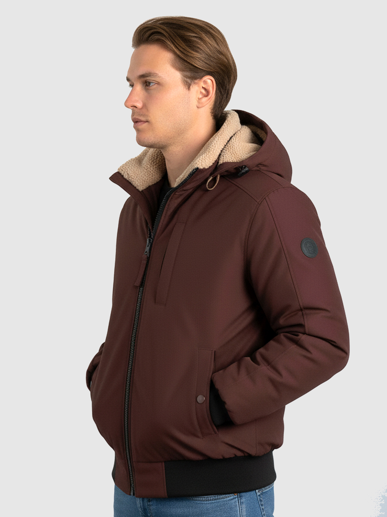 Зимова куртка Sun's House модель SB-25299-bomber-bordo Фото