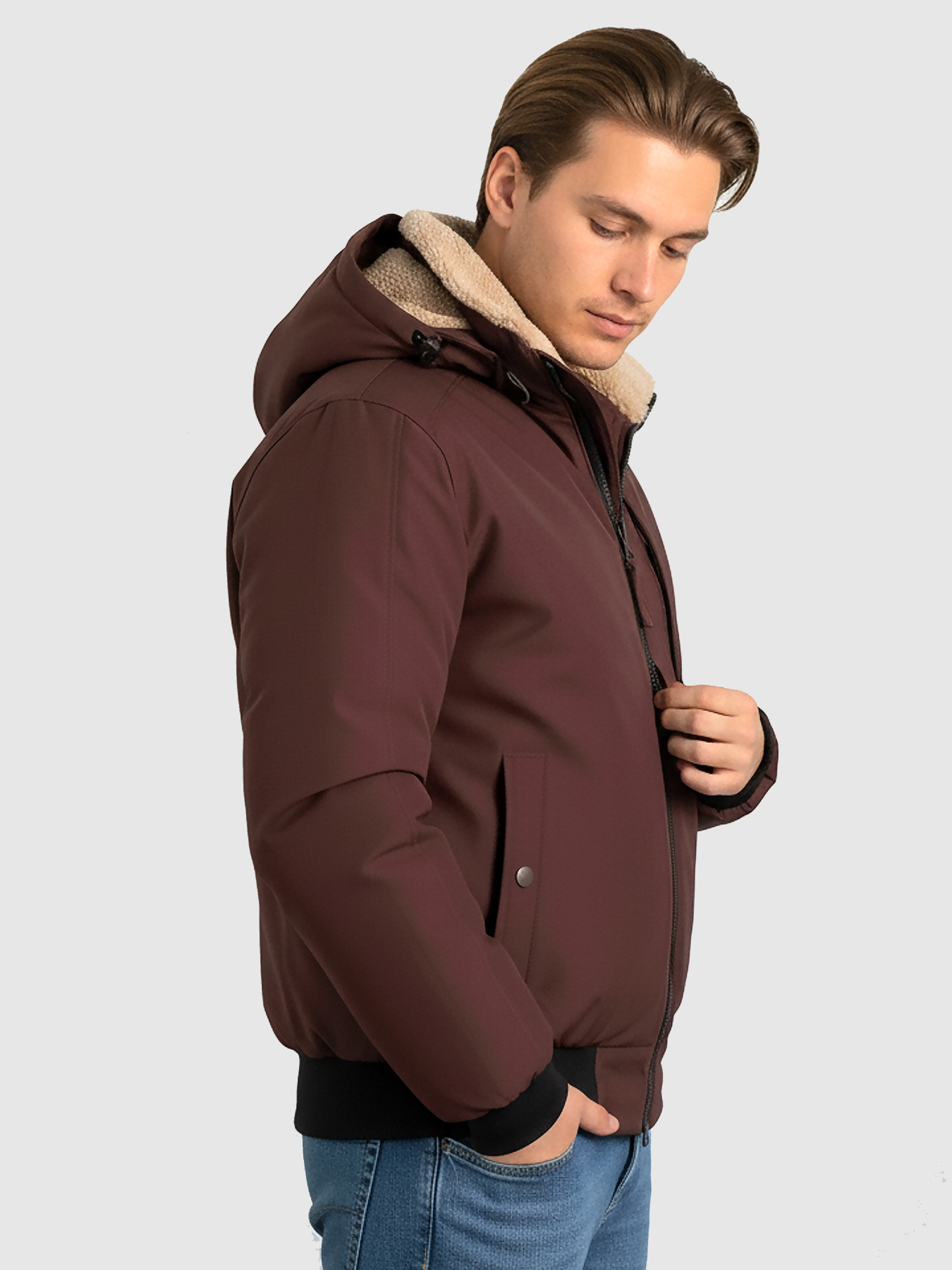 Зимова куртка Sun's House модель SB-25299-bomber-bordo Фото