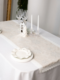 Новорічна доріжка з мереживом "Сніжинки" Едельвіка модель 550-25-08 Новорічна доріжка з мереживом "Сніжинки" Едельвіка модель 550-25-08 Фото