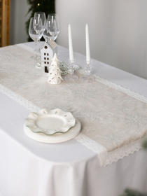 Новорічна доріжка з мереживом "Сніжинки" Едельвіка модель 550-25-08 Новорічна доріжка з мереживом "Сніжинки" Едельвіка модель 550-25-08 Фото