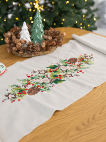 Новорічна доріжка "Пряник і шишки" Едельвіка модель 551-25-08 Фото