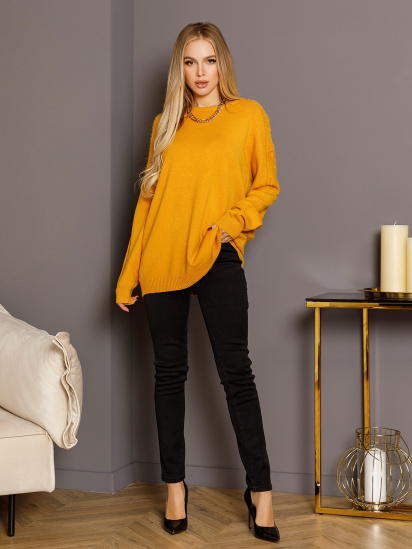 Светр ISSA Plus модель WN20-220_mustard — фото 4 - INTERTOP