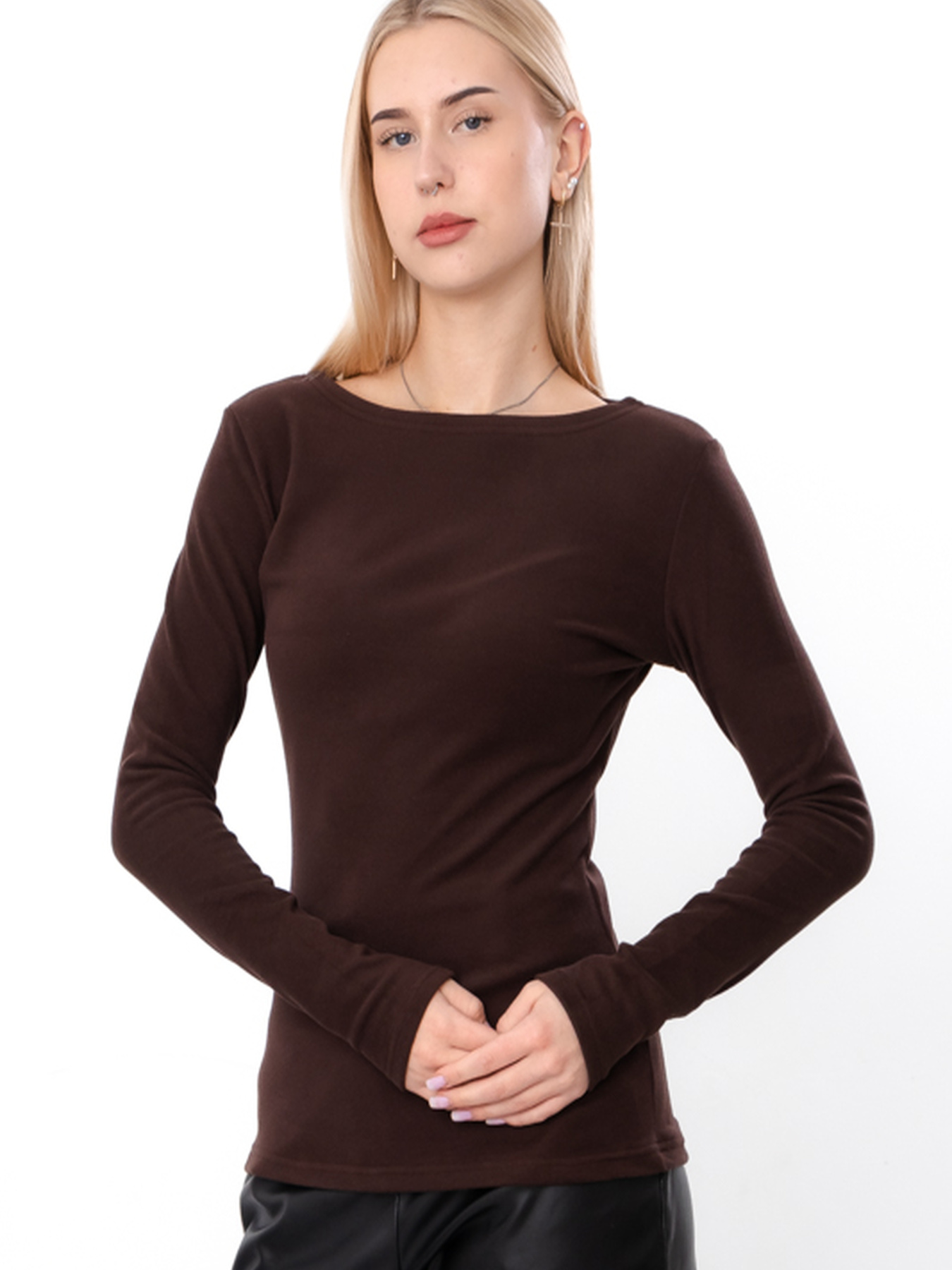 Лонгслів Носи своє модель 8380-113-temno-korichnevij Фото