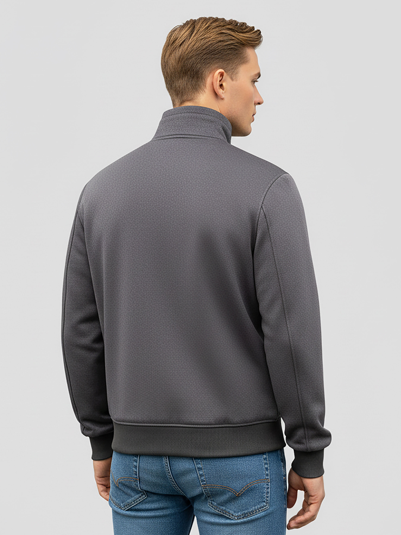 Замшевая Серая Куртка-Бомбер AS-125-alter-grey модель AS-125-alter-grey Фото