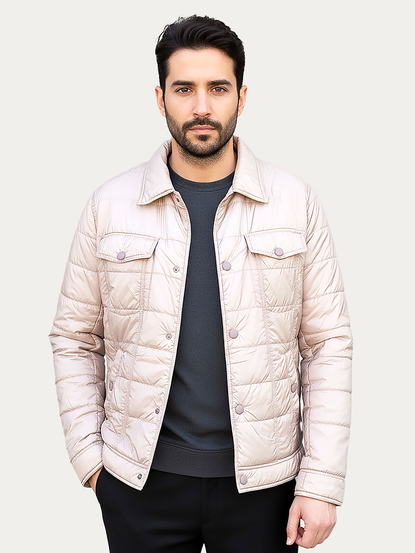 Мужская бежевая легкая куртка AS-Sonar-115-beige модель AS-Sonar-115-beige Фото