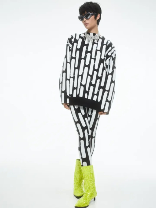 Легінси H&M модель 1104773arl_Черно-белый Фото