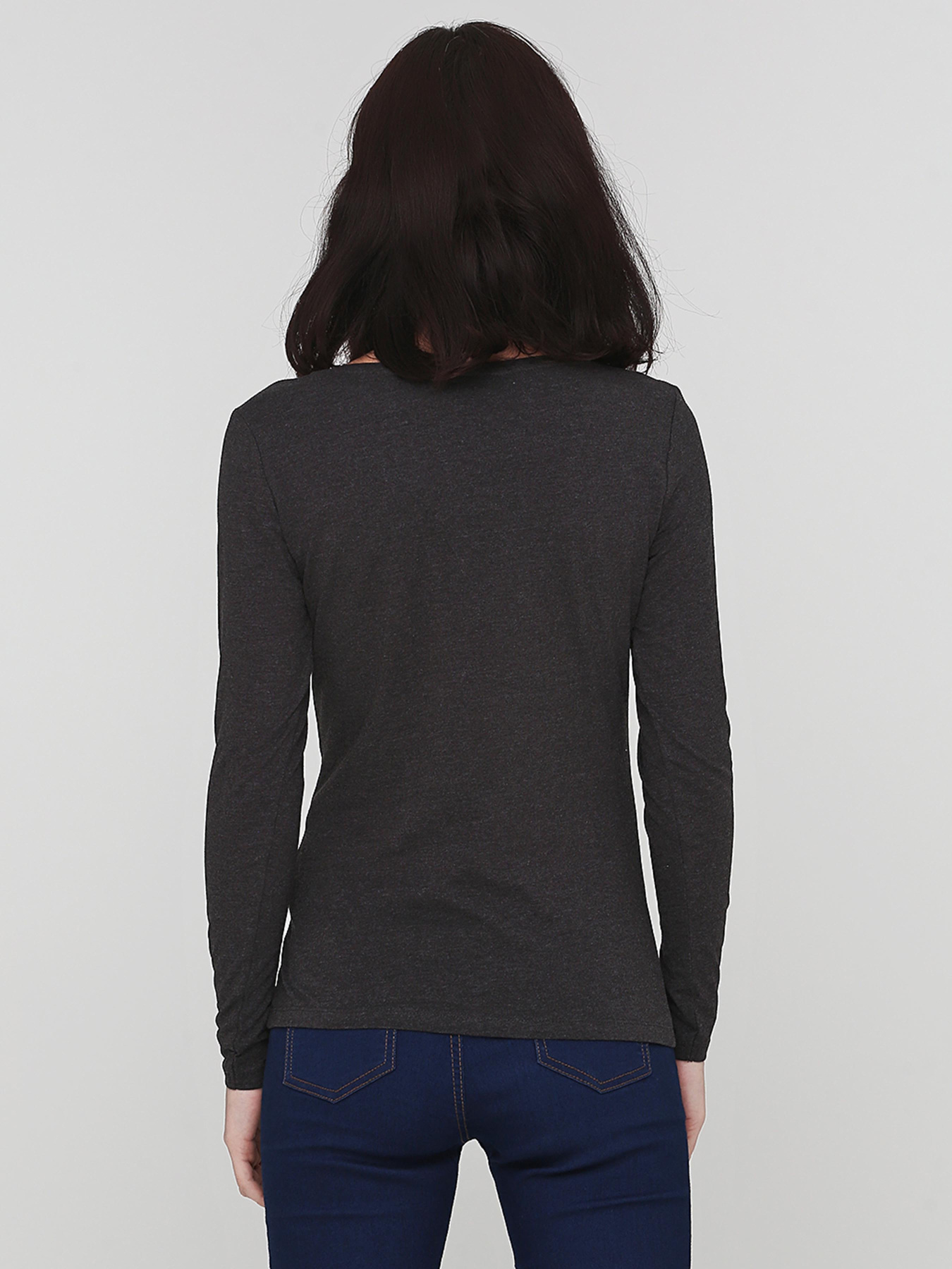 Лонгслив H&M модель 8249952dm_темно-серый меланж Фото