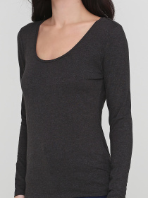 Лонгслив H&M модель 8249952dm_темно-серый меланж Фото