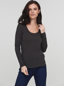 Лонгслів H&M модель 8249952dm_темно-серый меланж Фото