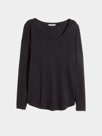 Лонгслів H&M модель 2300272sm_черный Фото