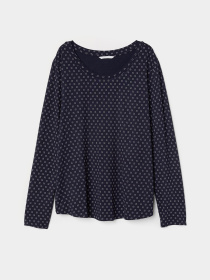 Лонгслив H&M модель 6367217RP21_темно-синий с узором Фото