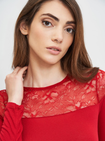 Лонгслив H&M модель 7994270sm_Красный Фото