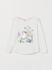 Лонгслив H&M модель 7656730kwer_Белый Фото