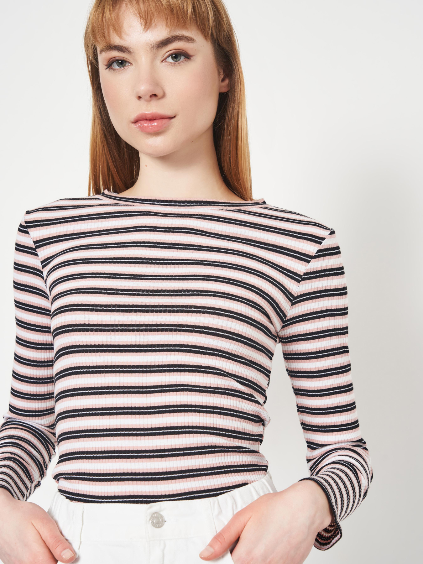 Лонгслив H&M модель 6885581wer_Бело-черный Фото