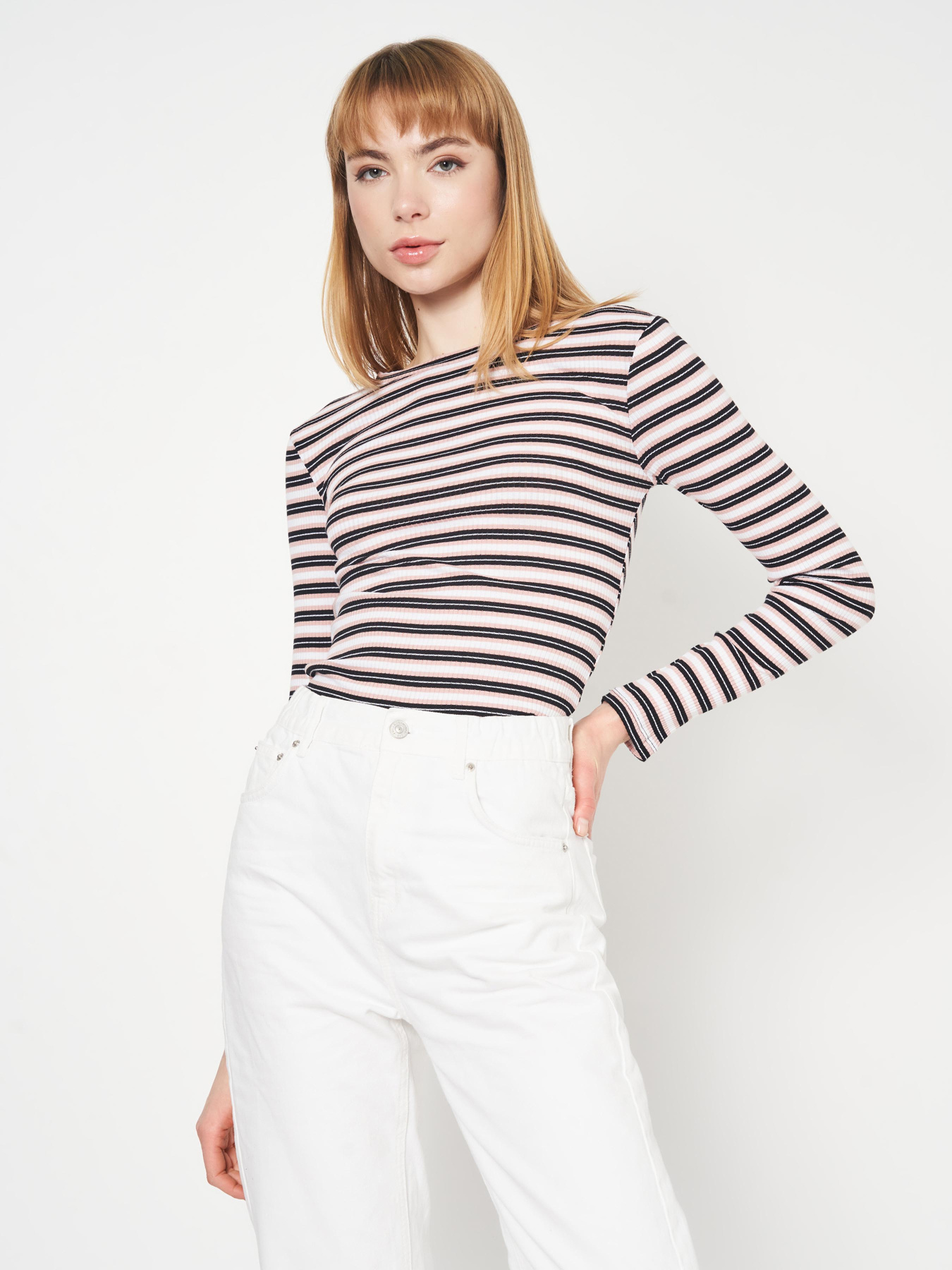 Лонгслів H&M модель 6885581wer_Бело-черный Лонгслів H&M модель 6885581wer_Бело-черный Фото