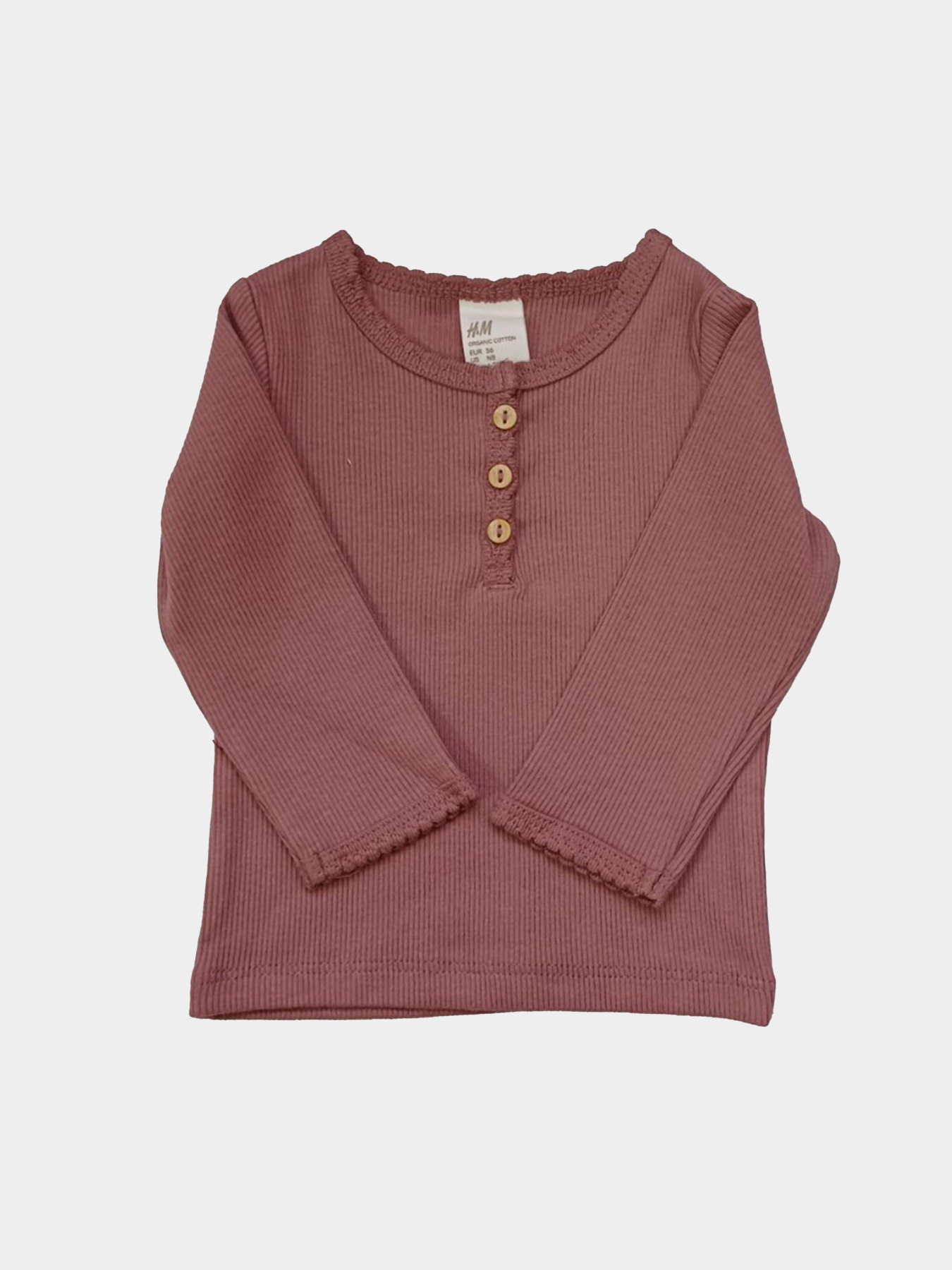 Лонгслів H&M модель 8834561kwer_Пудровый Фото