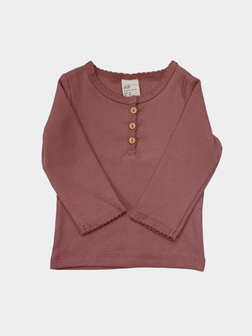 Лонгслів H&M модель 8834561kwer_Пудровый Фото