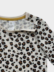 Лонгслив H&M модель 8758982kwer_Бело-коричневый Фото