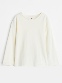 Лонгслив H&M модель 5751566kwer_Молочный Фото