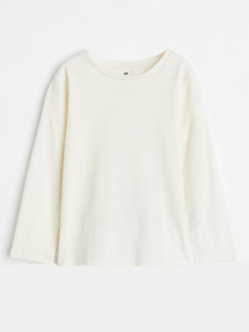 Лонгслив H&M модель 5751566kwer_Молочный Фото