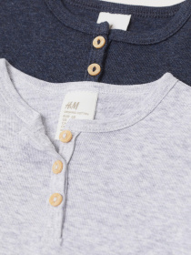 Набор лонгсливов H&M модель 8599262kwer_Серо-синий Набор лонгсливов H&M модель 8599262kwer_Серо-синий Фото