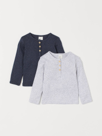 Набор лонгсливов H&M модель 8599262kwer_Серо-синий Набор лонгсливов H&M модель 8599262kwer_Серо-синий Фото