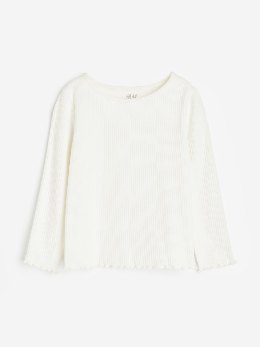 Лонгслів H&M модель 10879216kwer_Молочный Фото