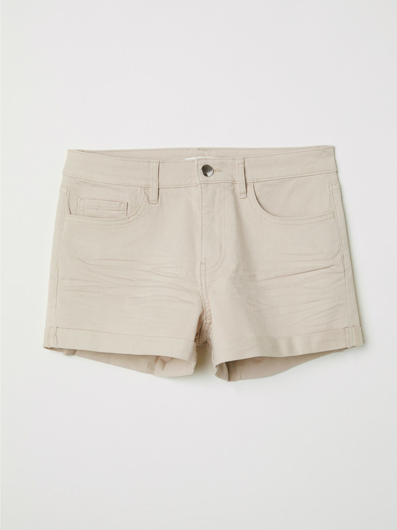 Джинсові шорти H&M модель 6035828log_Светло-бежевый Фото