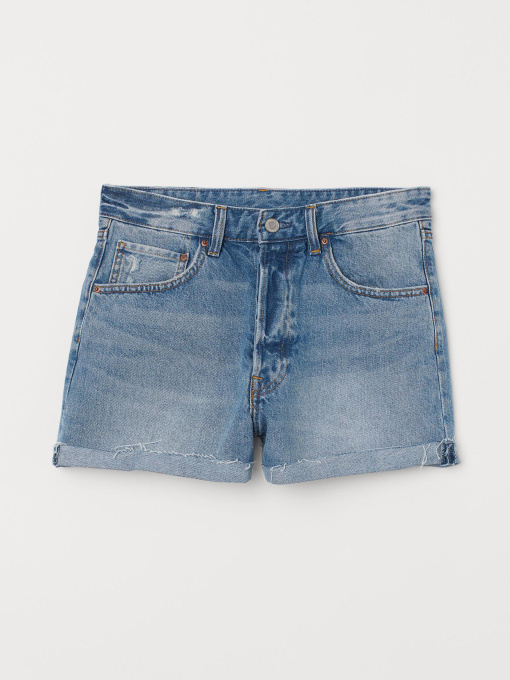 Шорты джинсовые H&M модель 4684807log_Светло-синий Фото