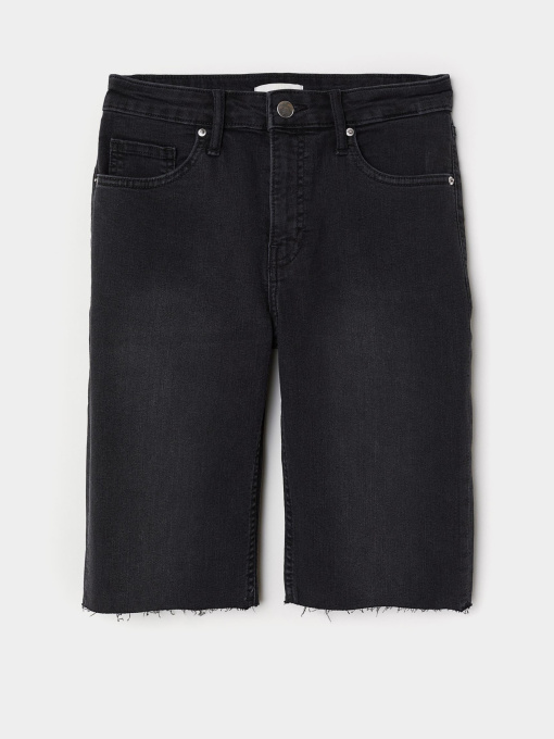 Шорты джинсовые H&M модель 6131477dlog_Черный вымытый Фото