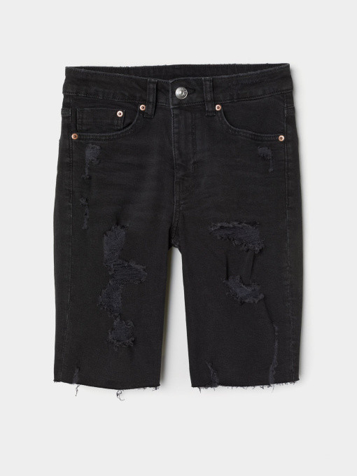 Шорты джинсовые H&M модель 5956867dlog_Черный вымытый Фото