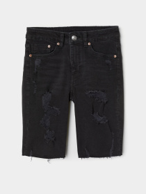 Джинсовые шорты H&M модель 5956867dlog_Черный вымытый Фото