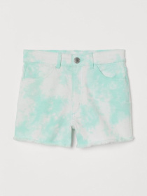 Шорты джинсовые H&M модель 9283863kwer_Бирюзовый Фото