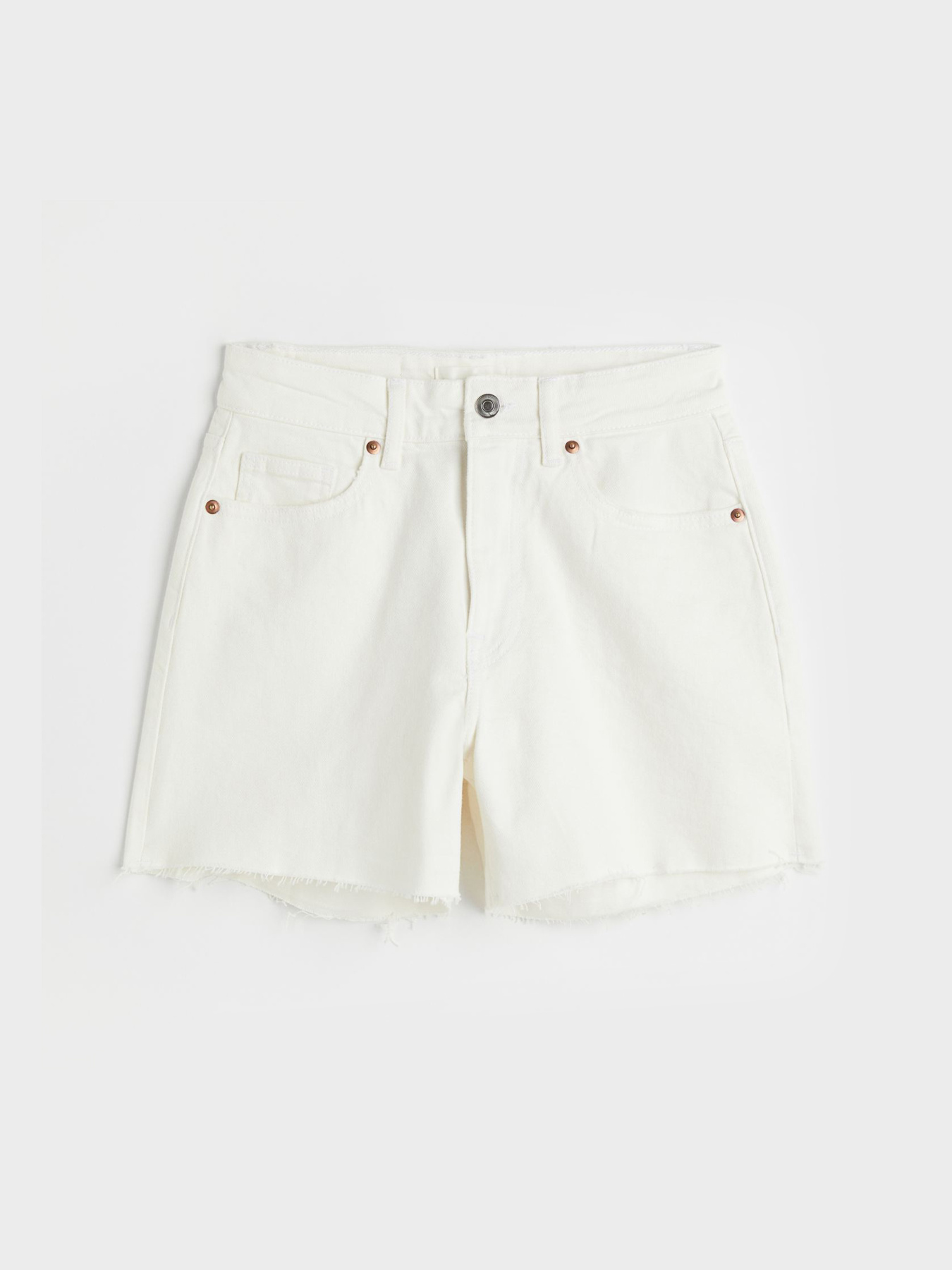 Джинсовые шорты H&M модель 8650733wer_Молочный Джинсовые шорты H&M модель 8650733wer_Молочный Фото