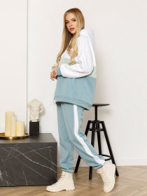 Повседневный костюм ISSA Plus модель SA-357_green Повседневный костюм ISSA Plus модель SA-357_green Фото