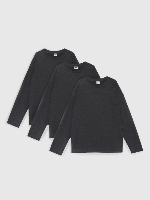 Набір лонгслівів Ейсік Оверсайз модель LonhslivMelangnabir3 Фото