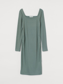 Платье миди H&M модель 8732231sdm_Хаки Фото