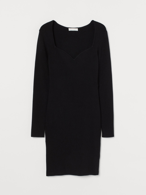 Платье мини H&M модель 9404512sdm_Черный Фото