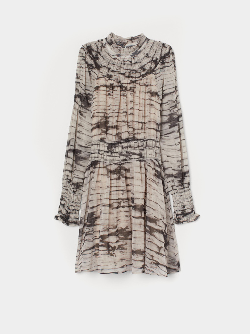 Платье мини H&M модель 8054400RP8_бежево-серый с рисунком Фото