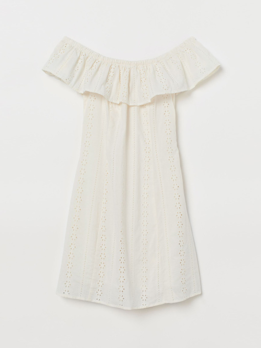 Платье мини H&M модель 7262269bar_Молочный Фото