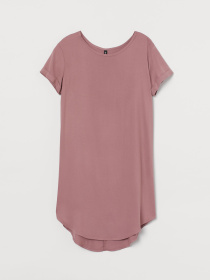 Платье-футболка H&M модель 8436871wer_Пудровый Платье-футболка H&M модель 8436871wer_Пудровый Фото