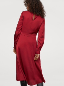 Сукня міді H&M модель 9047522wer_Бордовый Фото