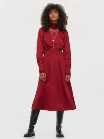 Сукня міді H&M модель 9047522wer_Бордовый Фото