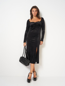 Платье миди Monki модель 6548527wer_Черный Платье миди Monki модель 6548527wer_Черный Фото