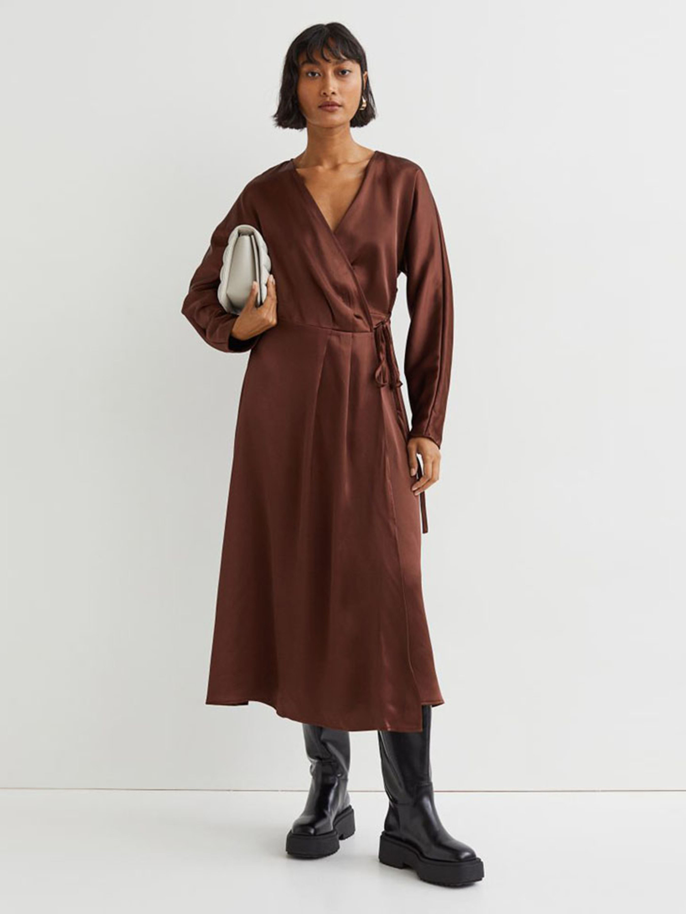 Платье миди H&M модель 10126940wer_Коричневый Фото