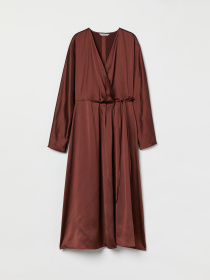 Платье миди H&M модель 10126940wer_Коричневый Платье миди H&M модель 10126940wer_Коричневый Фото