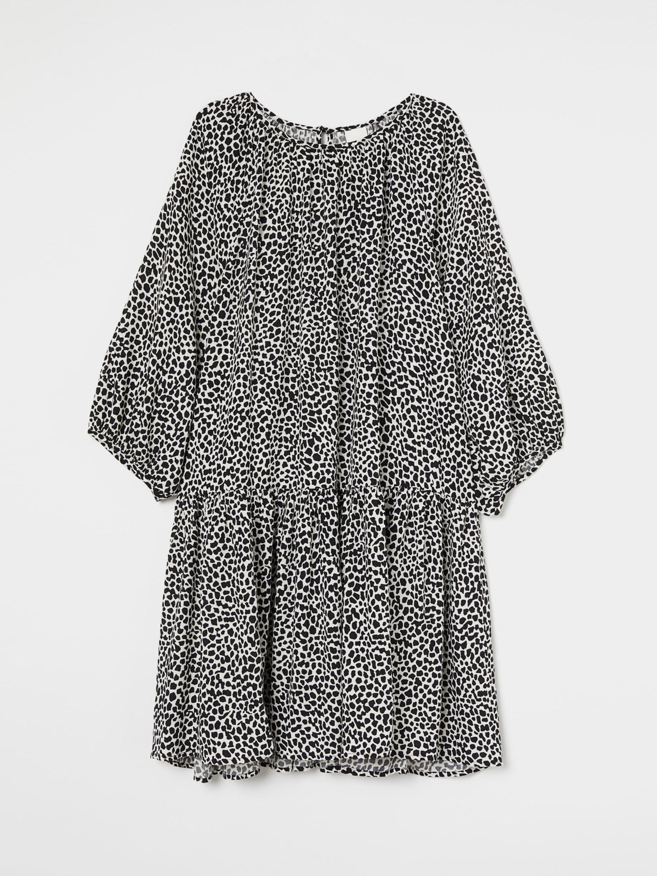 Платье мини H&M модель 9154532wer_Бело-черный Фото