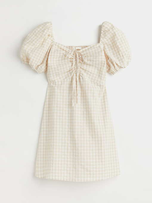 Платье мини H&M модель 10638805wer_Бело-бежевый Фото