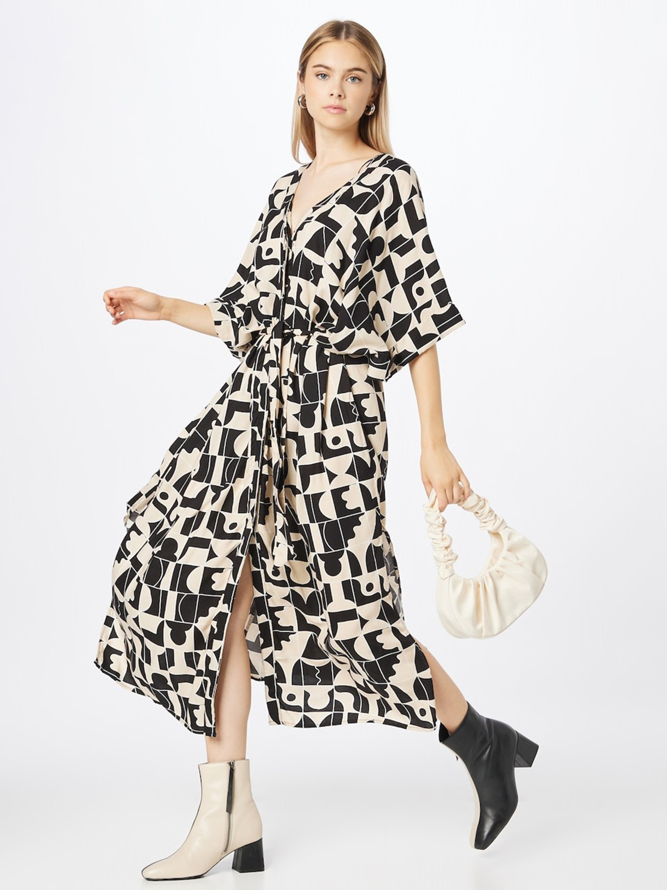 Сукня міді Monki модель 9636865wer_Черно-бежевый Фото