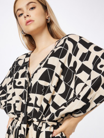 Сукня міді Monki модель 9636865wer_Черно-бежевый Фото